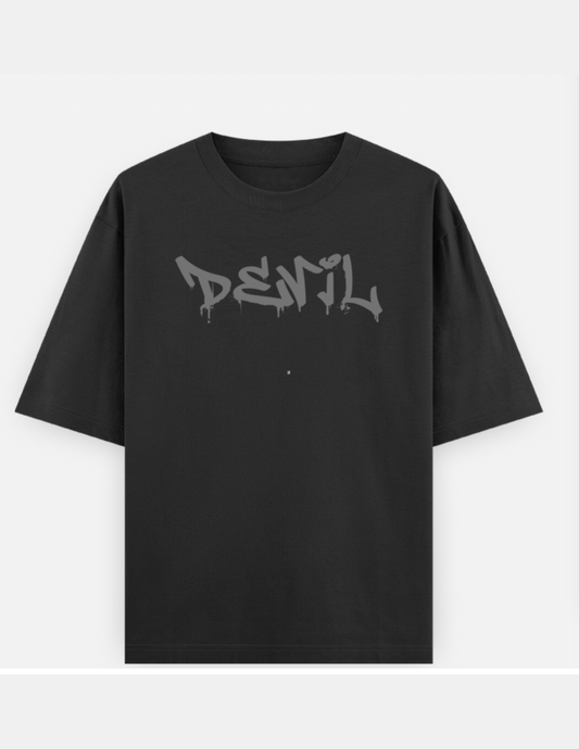 Devil grey Oversized Cotton T-Shirt (Copy)